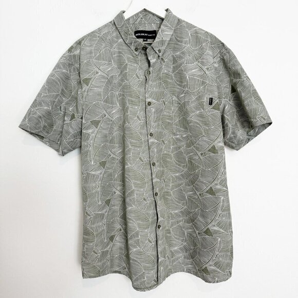 Molokai Surf 100% Cotton Leaves Short Sleeve Collared Button Front Shirt Top XXL - Picture 2 of 7